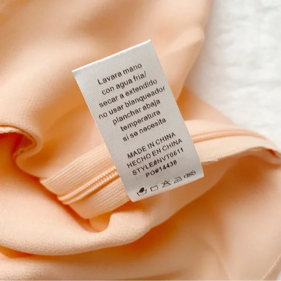 NWT Peach & Cream Color Block Twisted Front Blouse - Picture 10 of 11